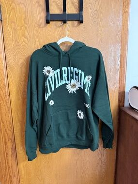 Civil Regime Dark Green Daisy Logo Pullover Hoodie